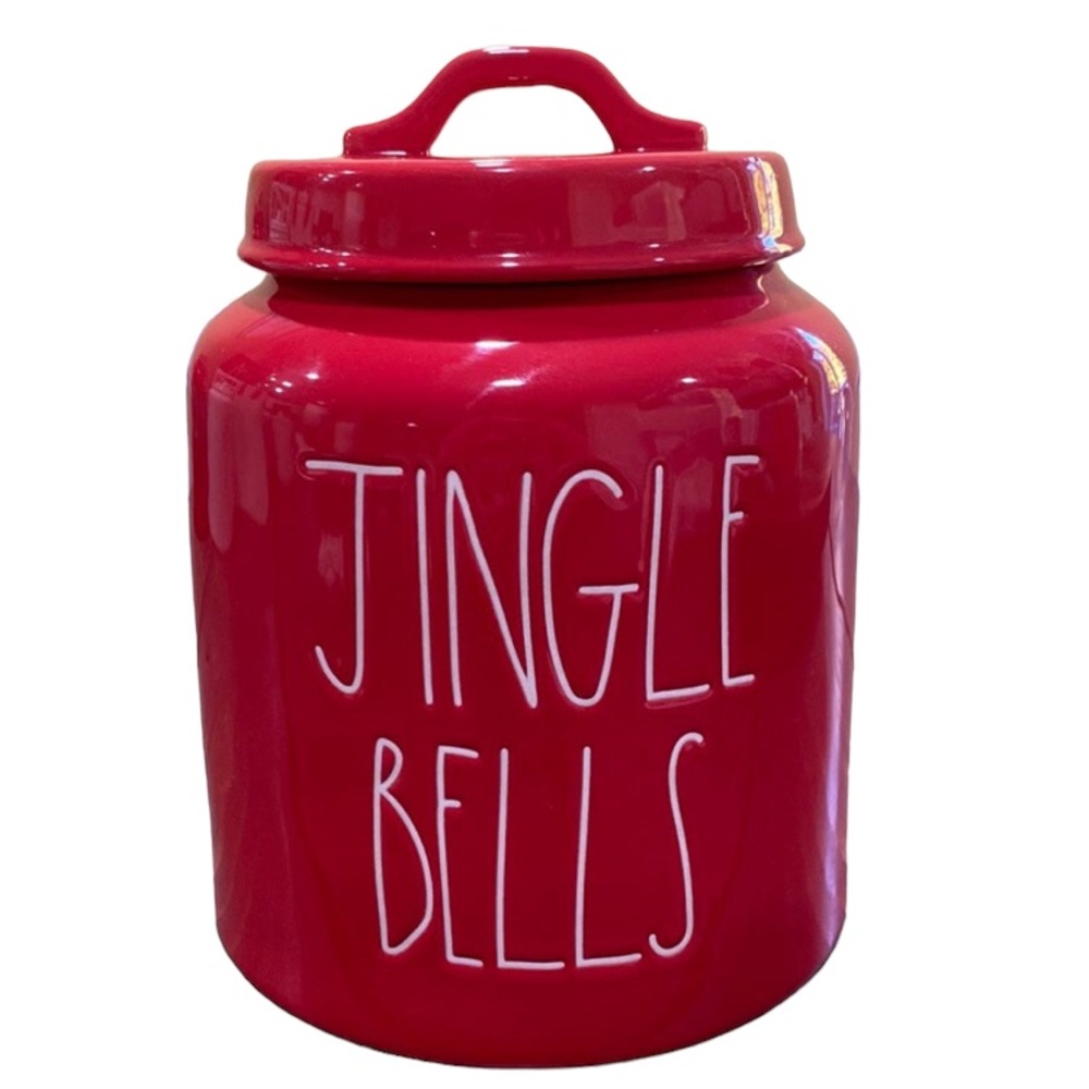 Rae Dunn Jingle Bells Christmas chubby canister cookie jar - Picture 8 of 8